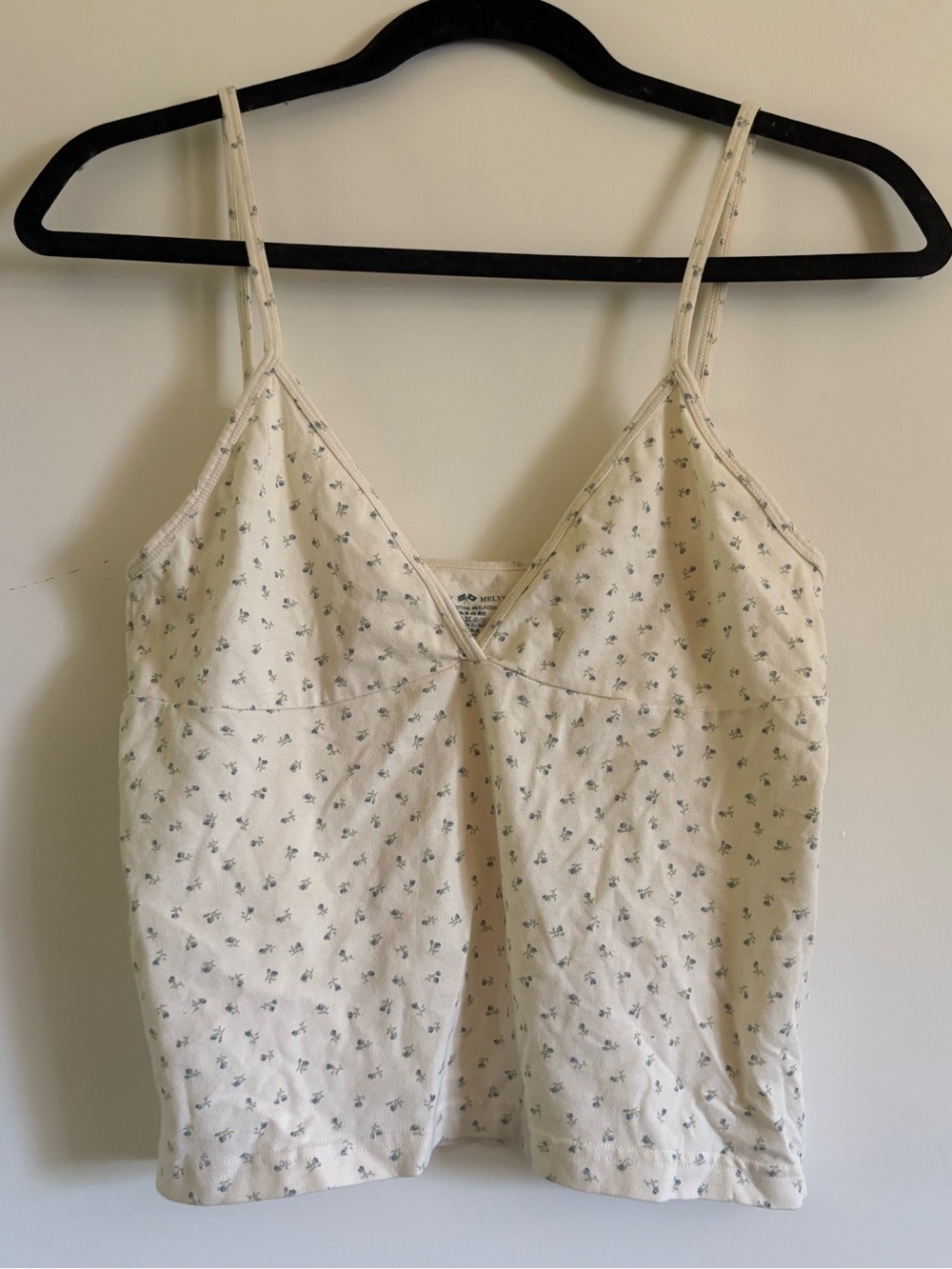 Brandy Melville Amara Women's Cream Floral Spaghetti Strap Cami Top
